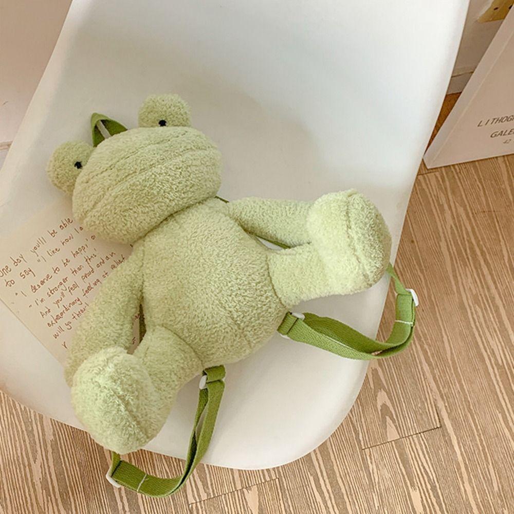 Плюшевый рюкзак с изображением лягушки, подарок на день рождения, мультяшная плюшевая игрушка, кукла, сумка, сумка через плечо для мальчиков