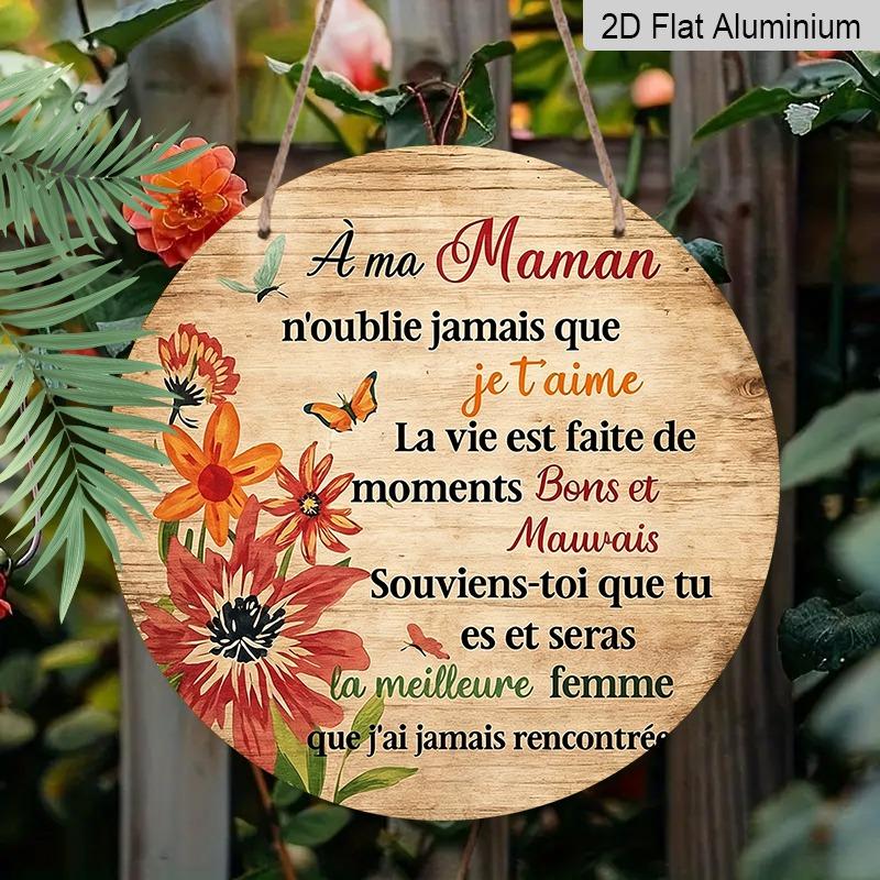 2D Flat Retro French Aluminum Wall Decoration, Available in Various Sizes with An Antique Wood Grain and Pastoral Style, Is An Ideal Choice for Home
