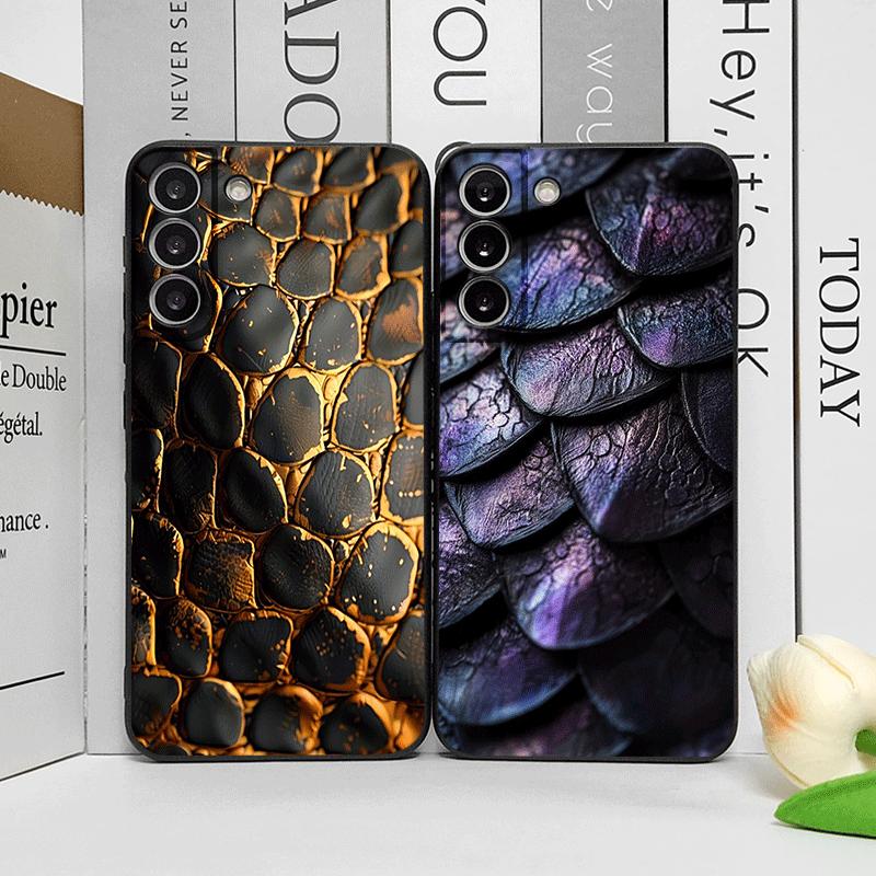 Креативный черный золотой чехол для телефона с текстурой чешуи для Motorola Moto Edge 50 Fusion 60 40 30 Neo G34 G14 G85 G54 Мягкая крышка