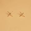 Крест Минималистичные Глянцевые Геометрические Линии Женский Стиль Нишевый Дизайн Персонализированные Серьги для Женщин