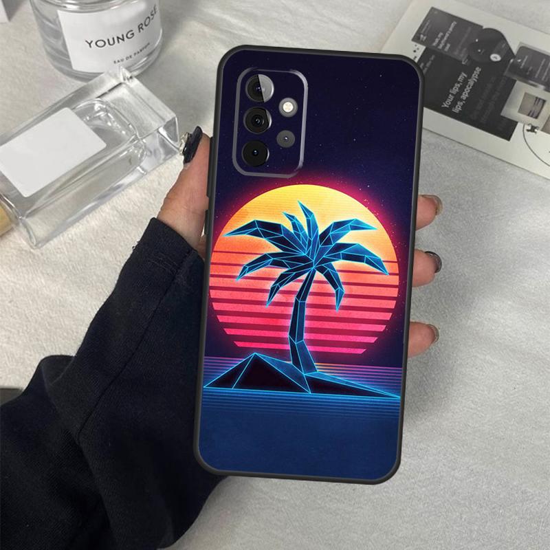 Ретровейв Неоновое Пальмовое Дерево Чехол Для Samsung Galaxy A54 A34 A14 A36 A56 A06 A13 A53 A32 A12 A22 A52 A35 A17 A16 A55 A15