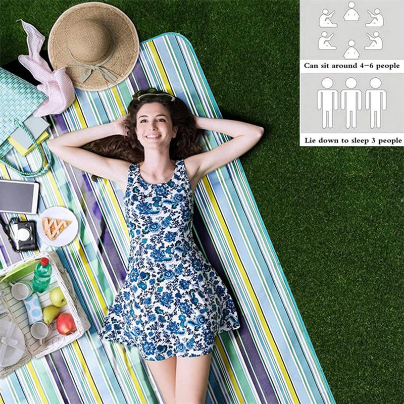 1PC Beach Blanket Waterproof Sandproof Portable Blankets Foldable Lightweight Spring Summer Camping Park Outdoor Picnic Blankets