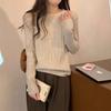Autumn and Winter New Chic Round Neck Inner Bottoming Shirt Women's Twist High-end Sweater Long-sleeved Knitted Top