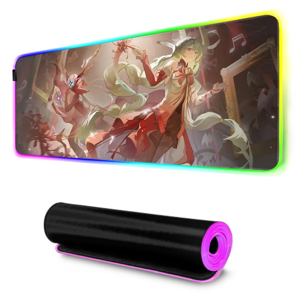 Phrolova wuthering Коврик для мыши RGB Игровой коврик для мыши Большой светодиодный коврик Настольный коврик для ПК Светящийся коврик для мыши Большие коврики для клавиатуры Настольный ковер С