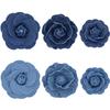 Denim Fabric Flowers Artificial Camellia Flower Head For Diy Hair Accessories Corsage Handmade Craft