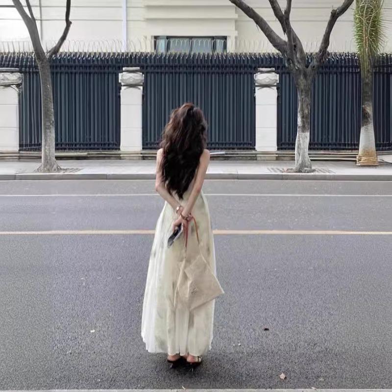 Новое платье-слинг в китайском стиле, женское летнее новое ретро-художественное элегантное длинное платье