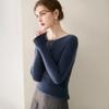 Le Kasha 2026 Women's 100% Cashmere Sweater: Ribbed Round Collar, Long Sleeve, Twelve Gauge Single Thread