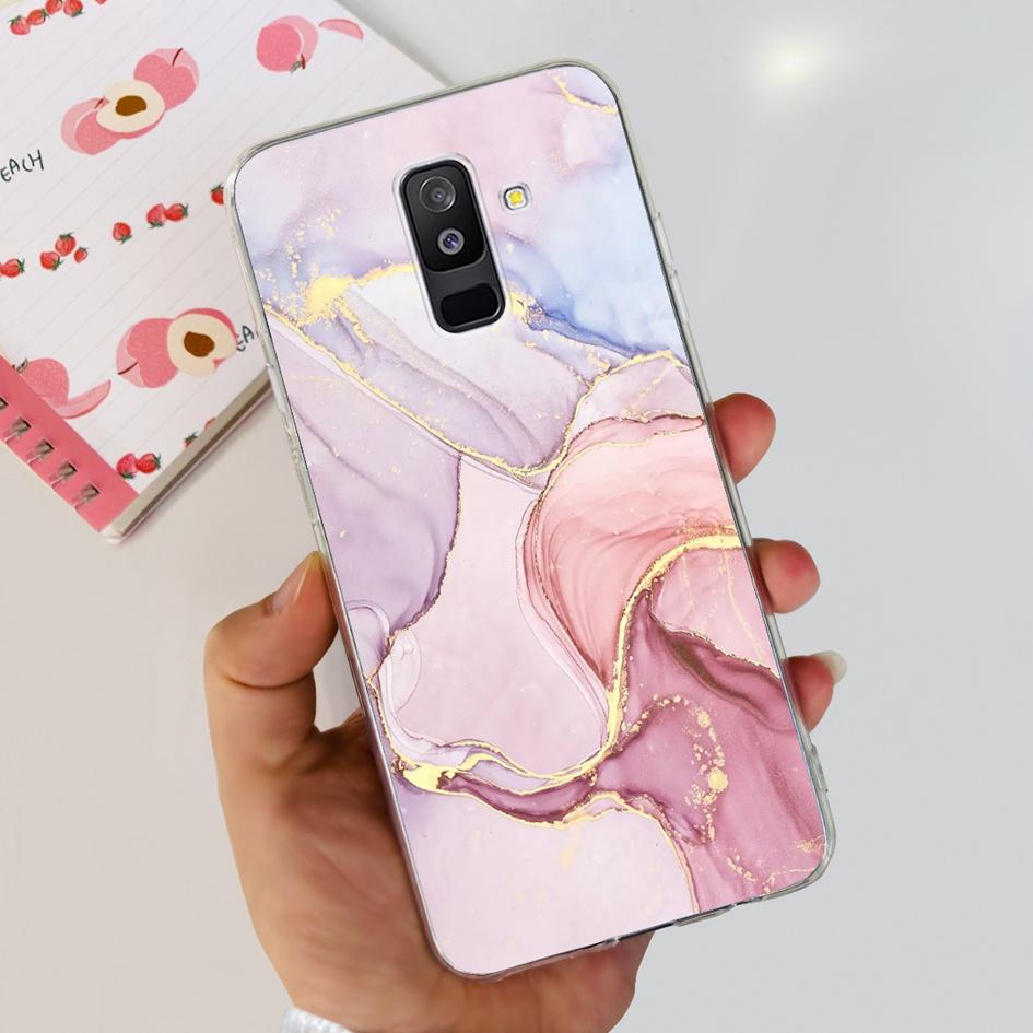 For Samsung A6 Plus 2018 Case SM-A605F New Fashion Butterfly Marble Soft Silicone Funda For Samsung Galaxy A6 A6+ SM-A600F Cover