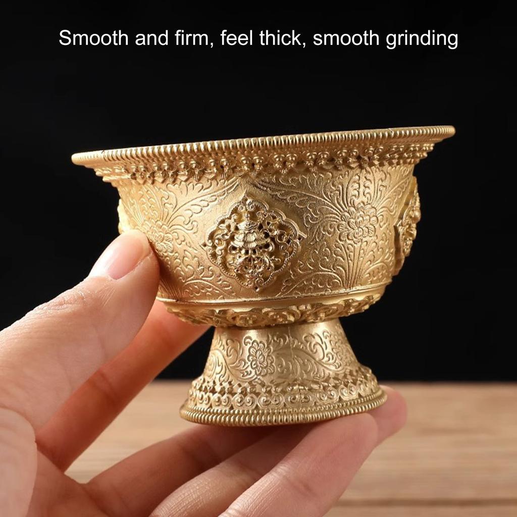 Elegant Brass Water Cup Meditation Water Cup Brass Texture Suitable for Home Buddhist Altar Offering and Daily Use