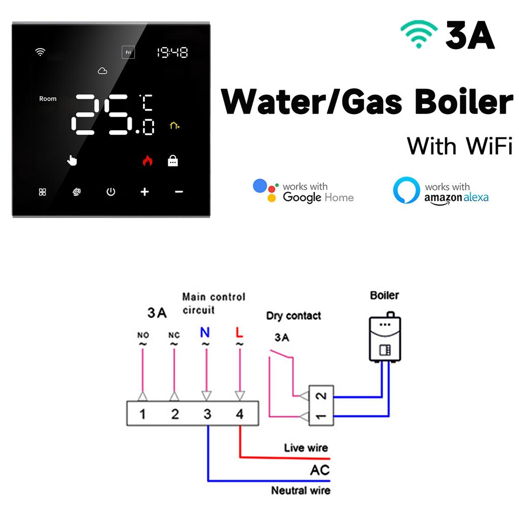 Tuya Умный дом Wi-Fi Термостат для отопления Напольное отопление Водяной Газовый котел Регулятор температуры Google Home Alexa Алиса