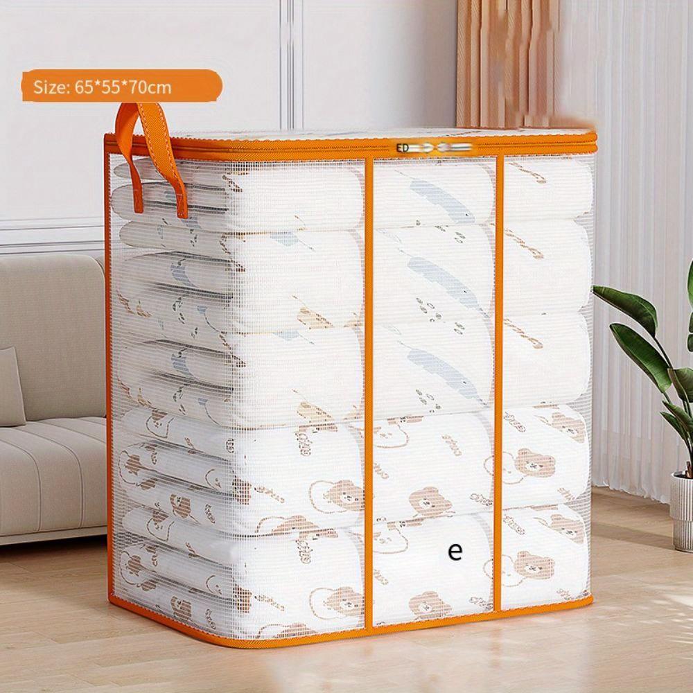 Большая вместительная складная сумка для хранения, прозрачная сумка для хранения одеял из ПВХ на молнии, влагостойкая, пыленепроницаемая, органайзер для шкафа, домашняя