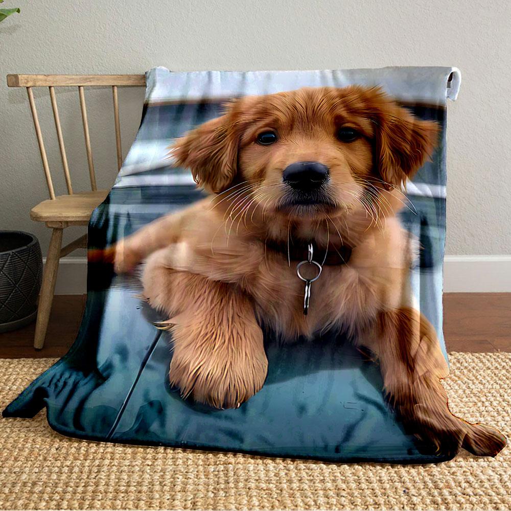 Golden Retriever Puppy Blanket for all seasons blanket lunch break throw gift