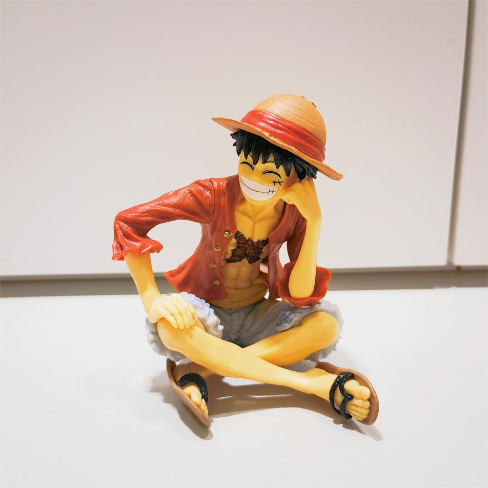 Фигурка One Piece Сидячая Поза Улыбающееся Лицо Луффи Фигурка Действия GK Модель Обезьяны Д. Луффи Украшение ПВХ Коллекционная Игрушка Подарок