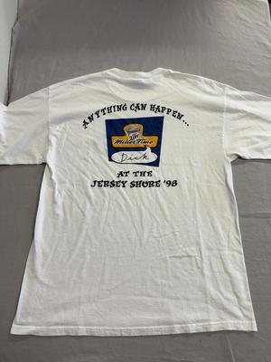 Винтажная Пивная Футболка Miller Time Dick Побережье Джерси 1998 XL Унисекс