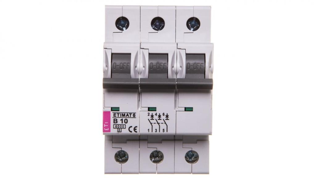 Circuit breaker 3P B 10A 6kA AC ETIMAT 6 002115514