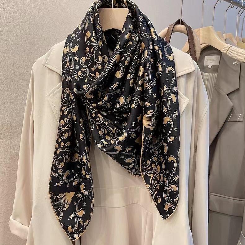 Silk Silk Mulberry Silk Silk Scarf Spring Silk Scarf Women'S 110 Square Scarf Shawl Dual-Purpose