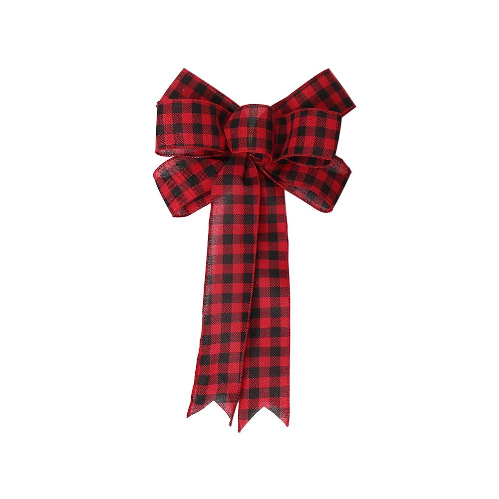 Christmas Bow Polyester Handmade Large Size Festive Holiday Christmas Tree Gift Decor Ornament Christmas Party Decor Accessory