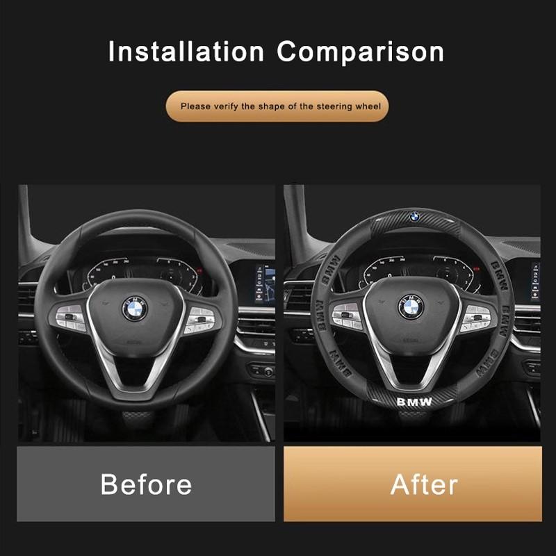 Rztbk6 Для BMW M3 M4M5 E36 E39 X1 X3 X5 E46 E60 E90 E91 FO1 F10 F15F20 F30 X7 Автомобильная противоскользящая кожаная карбоновая крышка рулевого колеса