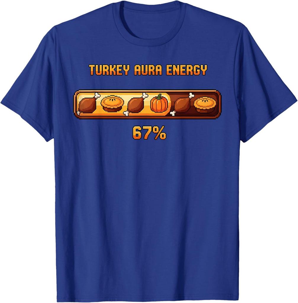 Thanksgiving Turkey Aura Energy at 67 Funny Meme Unisex T-Shirt