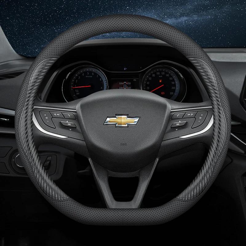 AABHO1 Leather Car Steering Wheel Cover for Chevrolet Chevy Malibu Spark tracker Cruze Sonic Camaro Equinox Volt Seeker Accessories