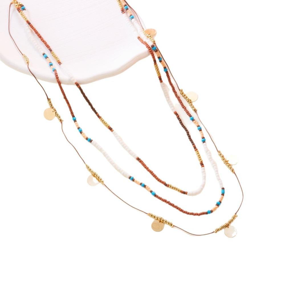 Multi-layer Clavicle Chain Jewelry Bohemian Necklaces Retro Bead Necklaces  Daily