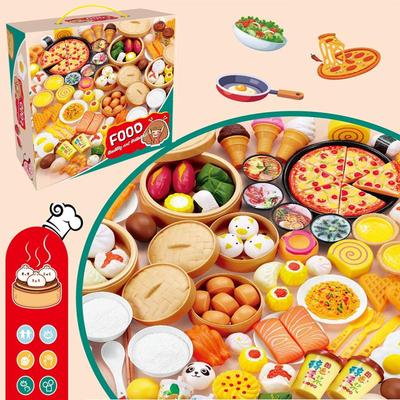 Детский кухонный игровой набор: Пароварка, Гамбургер, Пицца и Игрушки-симуляторы еды