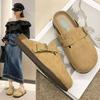 Women's Bag Head Half Slippers Women's Outer Wear Platform 2025 New Spring and Summer Single Shoes Retro One-pedal Sandals