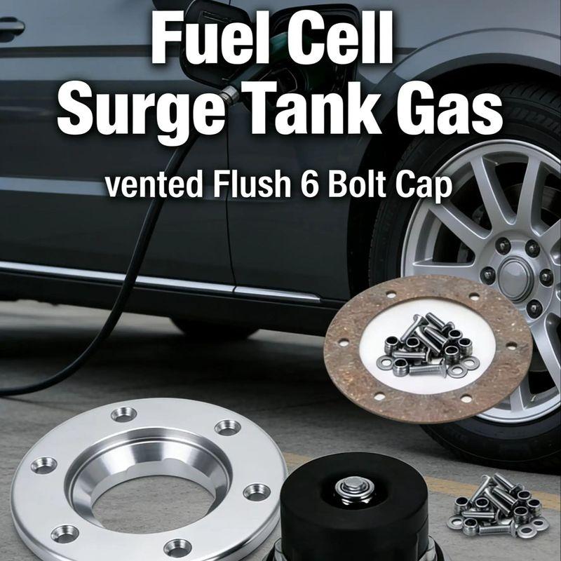 X95-Aluminum Billet Fuel Cell Tank Cap Polished Finish/ID 35.5Mm 6-Hole Fuel Surge Tank Cap Flush Mount