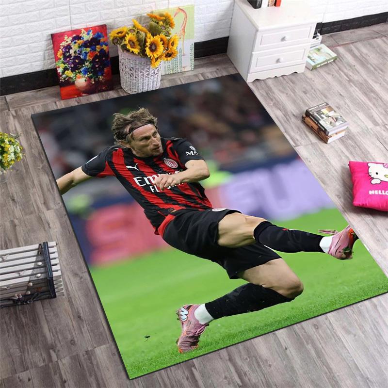 AC Milan Football Player Match Print Rug, Non Slip Floor Mat for Living Room Bedroom Football Fan Home Decoration Gift