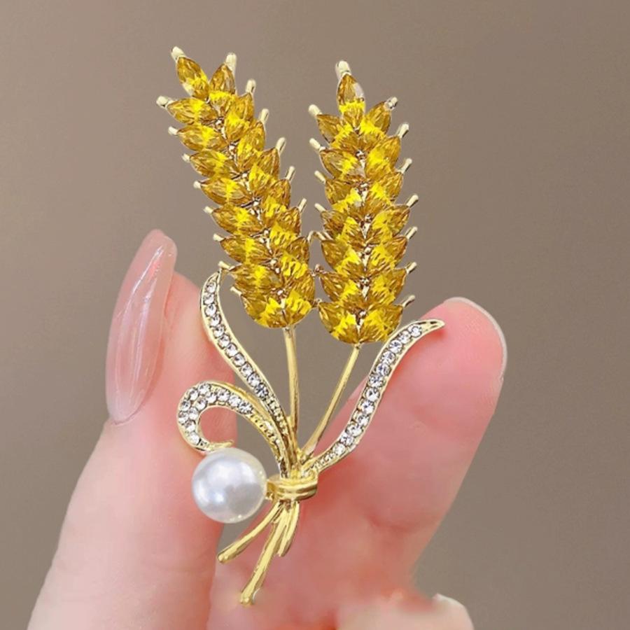 High-End Wheat Ear Brooch, High-End Women'S Exquisite Luxury Design Corsage, Niche Suit, Clothes, Pins And Accessories