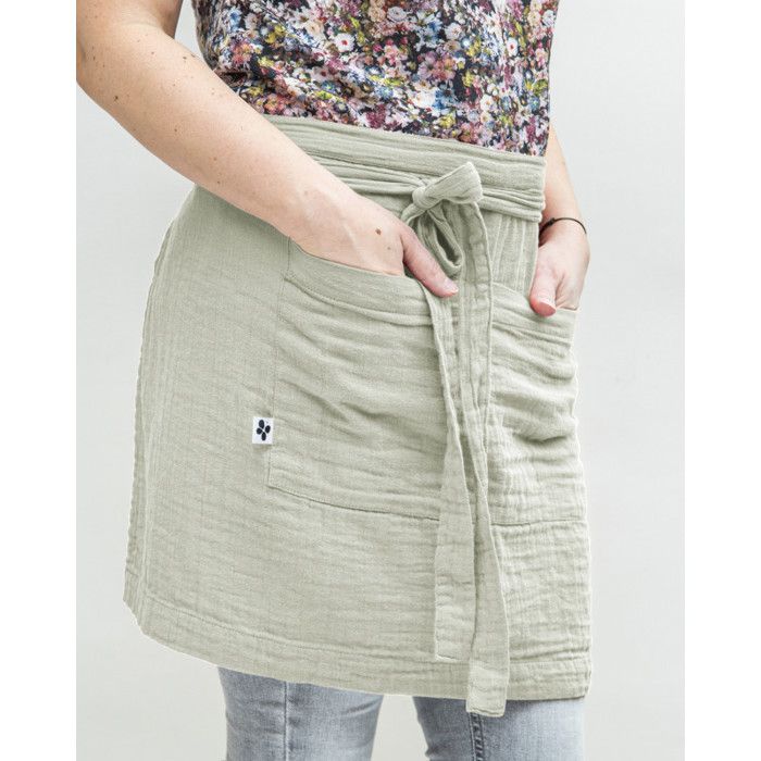 Tablier de Chef "Gaïa" 45 x 80 cm "Gaze de Coton" - Gaïa Vert d'Eau