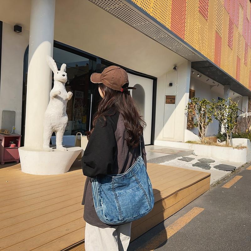 Denim Tote Bag Women's Large Capacity Shoulder Crossbody Bag