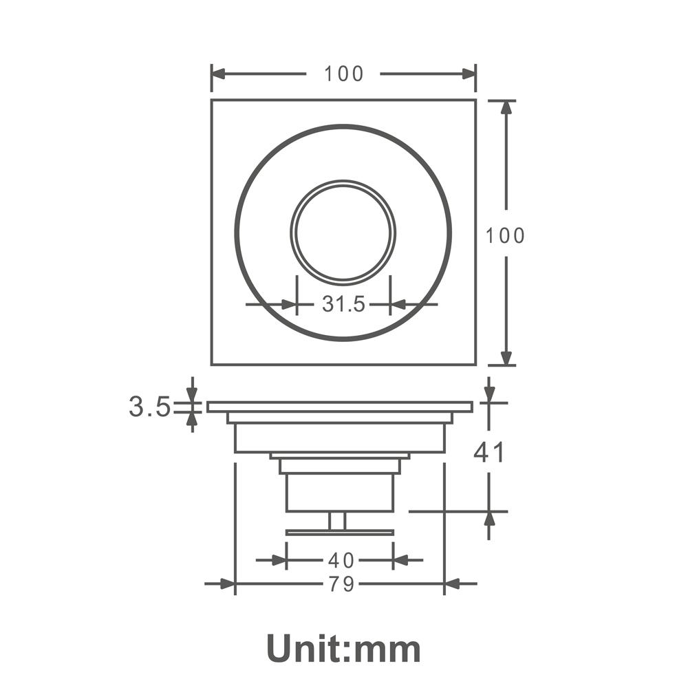 Beyoon Modern Rectangle Bathroom Accessories 4 Inch Anti-odor Shower Chrome Washing Drain Washing Machine Floor Drain HIDL117-3B
