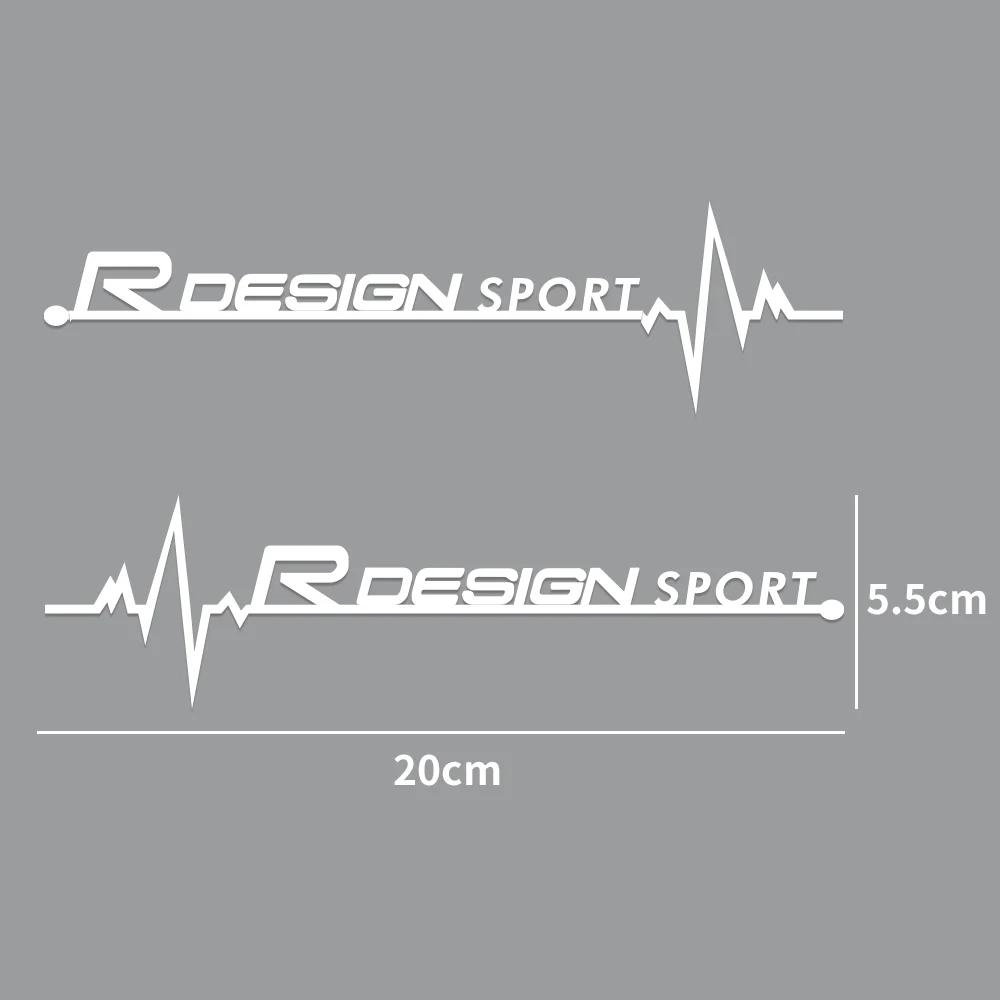 2Pcs Volvo Car Window Body Stickers, Heartbeat Sport Logo Decor Decals for XC40 XC60 XC90 S60 S90 V50 Auto Exterior Accessories