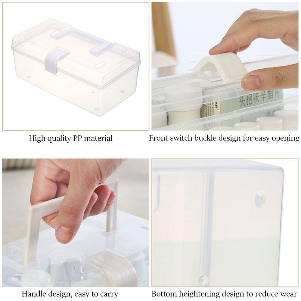 Portable Household Waterproof Mask Storage Box With Handle Medicine Chest Sundries Holder