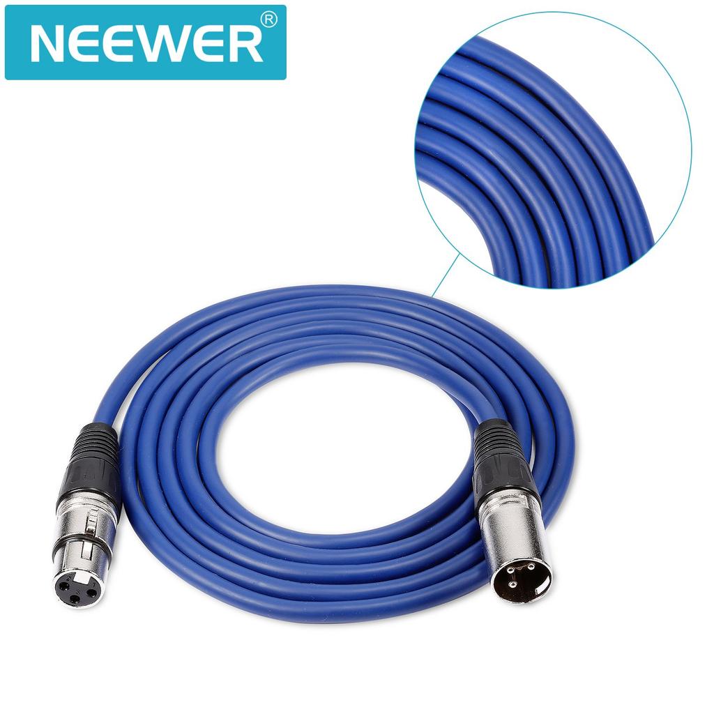 Neewer Audio Cable Set of 6 1 Meter XLR Male to XLR Female Microphone Cable Balanced Shielded for Mic Mixer (Green Blue Purple Red Yellow Orange)