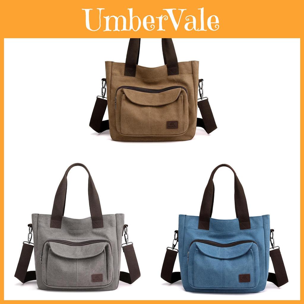 Womens Large Canvas Handbag With Secure Zipper Closure For Commuting And Office