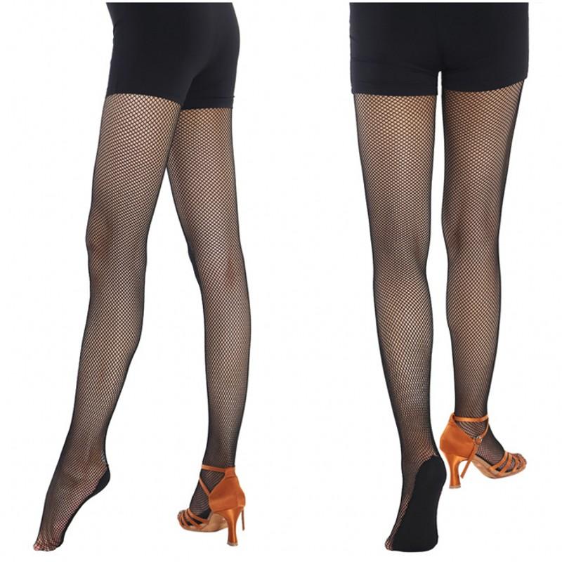 Ажурные дышащие сетчатые чулки для вечеринок, танцев, больших размеров, латинского клуба, сценических костюмов, с антискользящей стопой, колготки