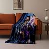 Glam Rock Star with Purple Guitar for all seasons blanket lunch break throw gift