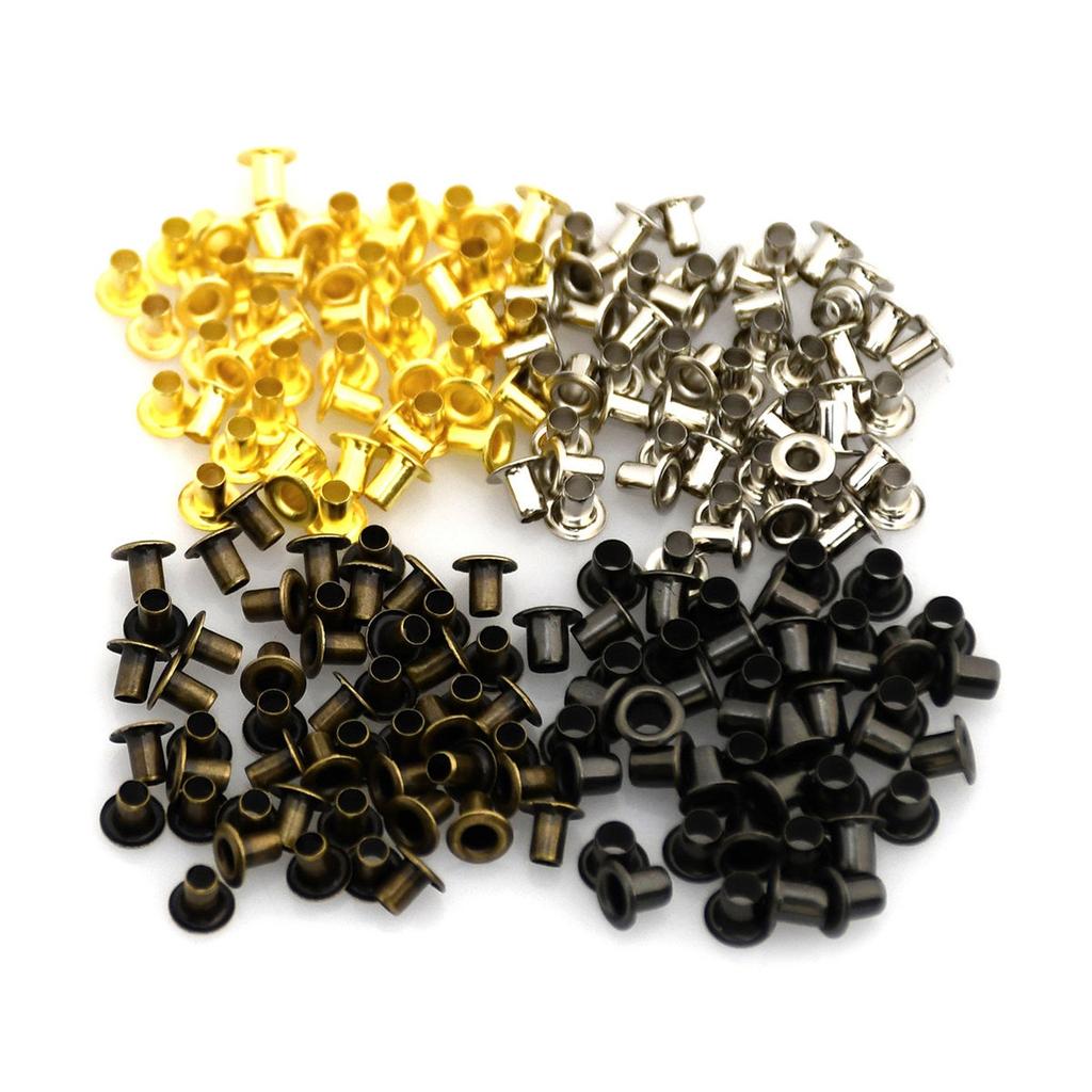 100sets Brass Eyelet No Washer 1.5mm/2mm/2.5mm Leather Craft Grommet Round Eye Ring Shoes Bag Clothing Leather Belt Hat