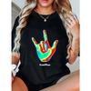 Cool Plan Thermal Sensing Gesture Printed Black Women's Short-Sleeve T-Shirt