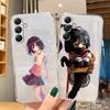 Мягкий прозрачный силиконовый чехол с рисунком аниме для Samsung A55 M35 S24 Xiaomi Redmi Note 13 Poco C65 iPhone Camera Противоударный защитный чехол