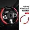 Car Anti Slip Decoration Leather Steering Wheel Covers Interior Accessories For Mitsubishi Outlander Pajero Sport Lancer EX ASX