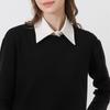 Korean Style PU Leather Fake Collar Chiffon Sweater False Collar Detachable Shirt Colar  Sewing