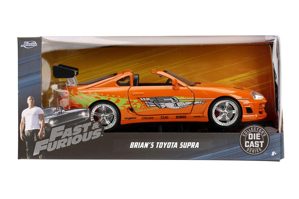 Jada 1/24 Модель машины из литого металла Форсаж Toyota Supra Брайана Оранжевая