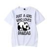 Мужская футболка Just A Girl Who Loves Pandas Графическая футболка Забавная футболка с животными Мужская футболка с коротким рукавом Мультяшный панда Топ Y2k