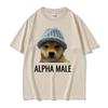Alpha Male Funny Dog Meme Tshirts for Unisex Women Clothing Retro Fashion T Shirt Casual Oversized Short Sleeve Tshirts Streetwear