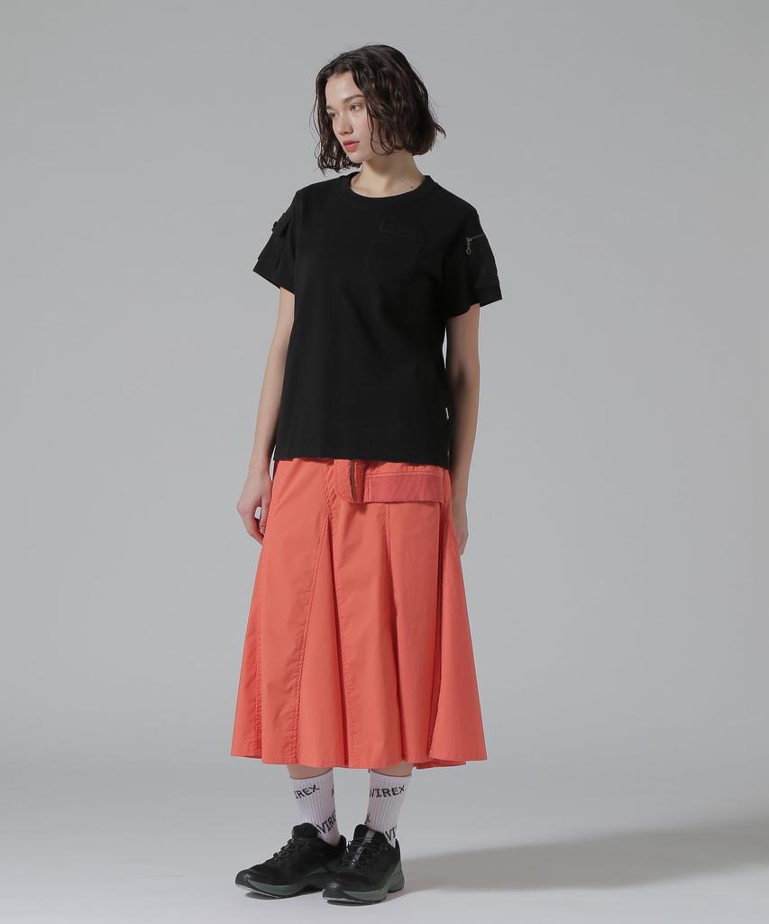 AVIREX 50th Anniversary LEATHER PATCHED FATIGUE T-SHIRT black