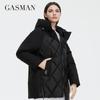 Gasman 2021 Winter Down Jacket Collection Fashion Solid Stand-up Collar Women Coat Elegance Oversize Hooded Women's Jackets 8198
