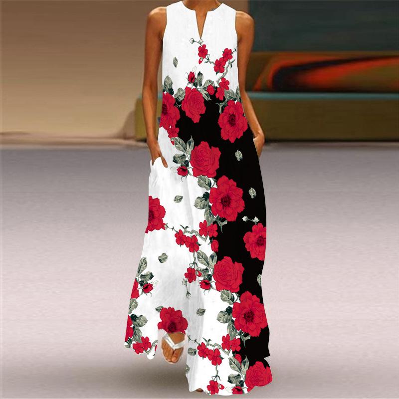 GMXIA Женская мода лето весна повседневные платья без рукавов с v-образным вырезом